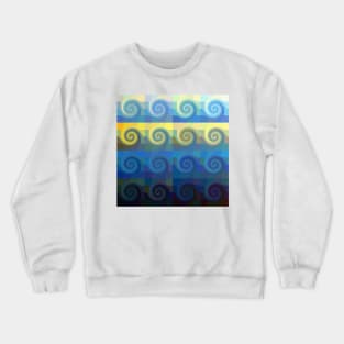 Abstract tiles and waves pattern Crewneck Sweatshirt